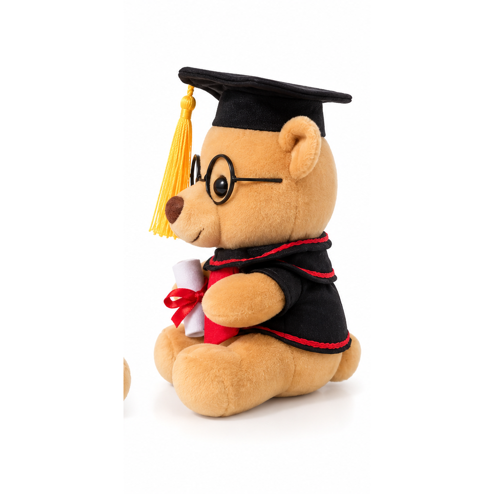 Oso de Peluche Graduado con Birrete, Lentes y Diploma - Imagen 3